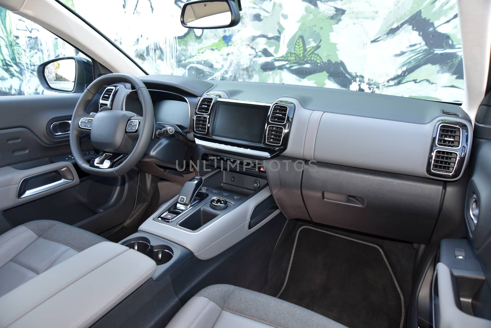 Dashboard of a modern SUV. Interior of a modern SUV. by aselsa