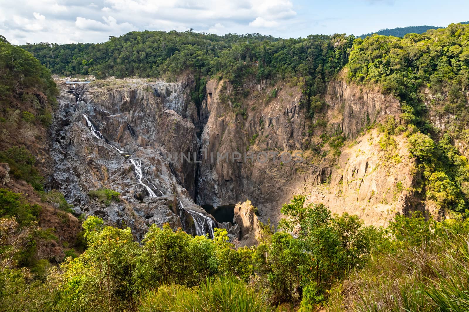View of the Barron Falls near the aboriginal village of Kuranda in north Queensland, Australia