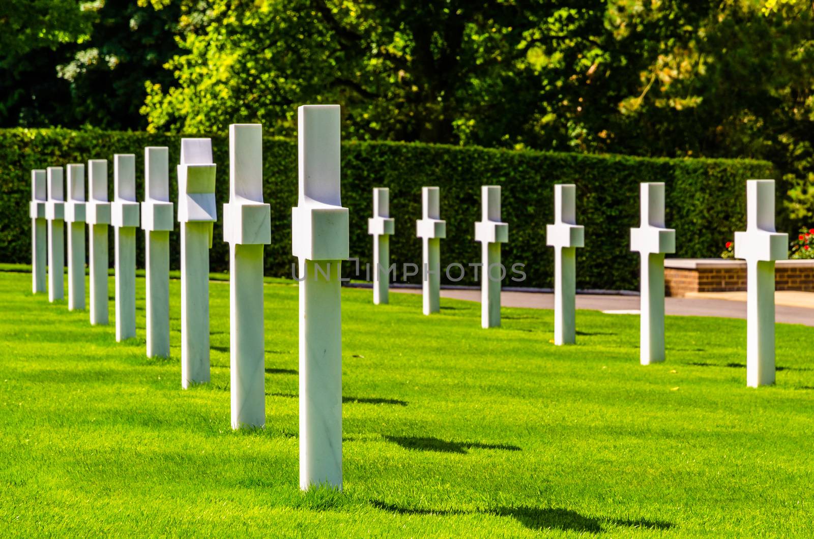 Cambridge, UK - 08 12 2017: American Cemetery and Memorial in the sun by mauricallari