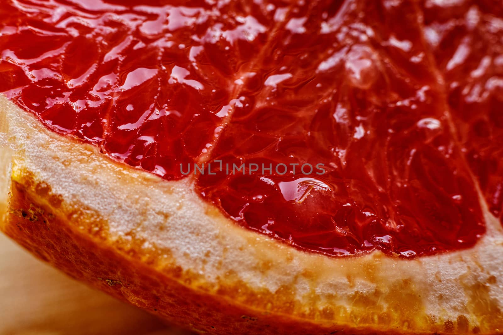 Slice of grapefruit close up