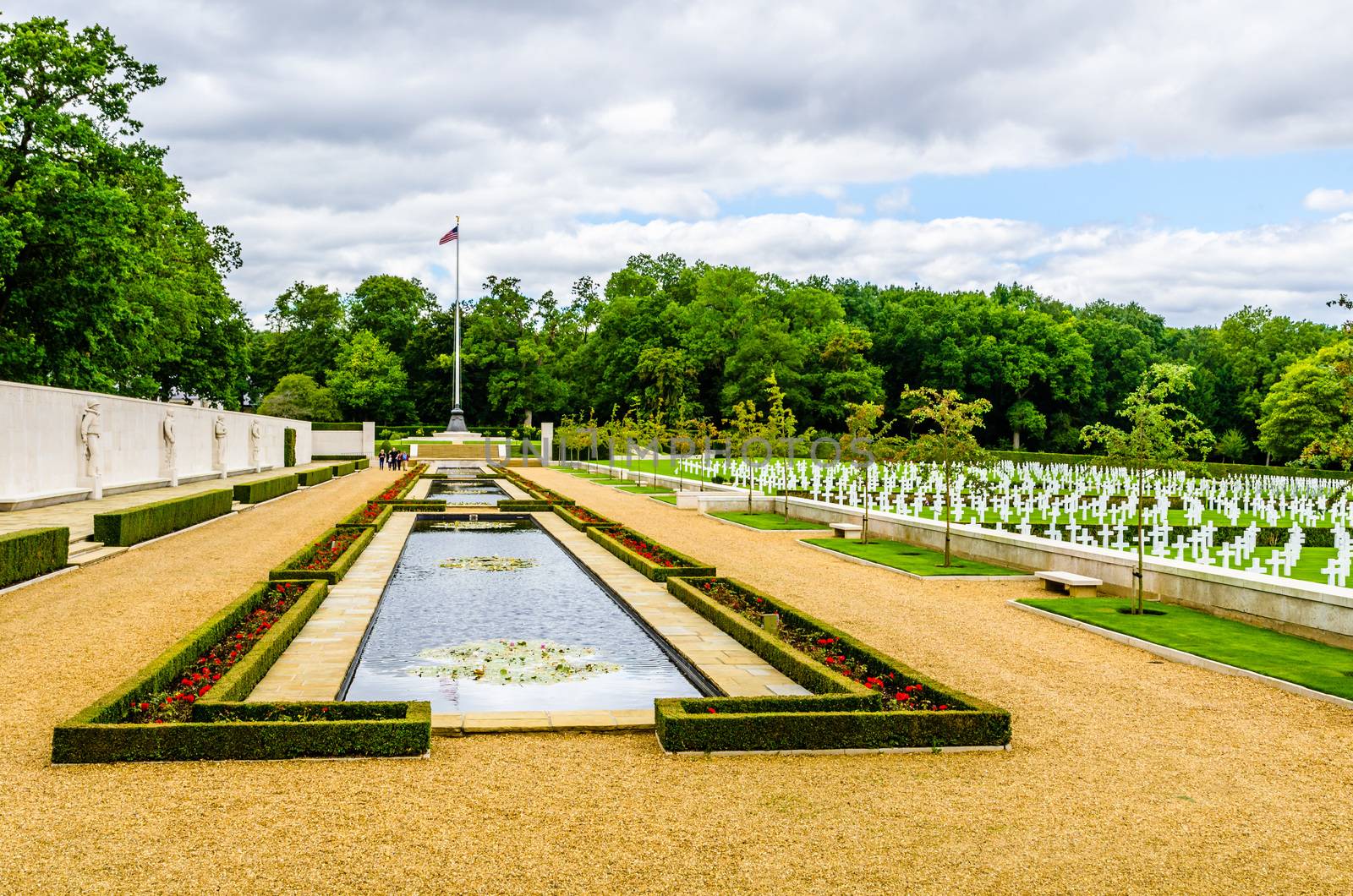 Cambridge, UK - 08 12 2017: American Cemetery and Memorial in the sun by mauricallari