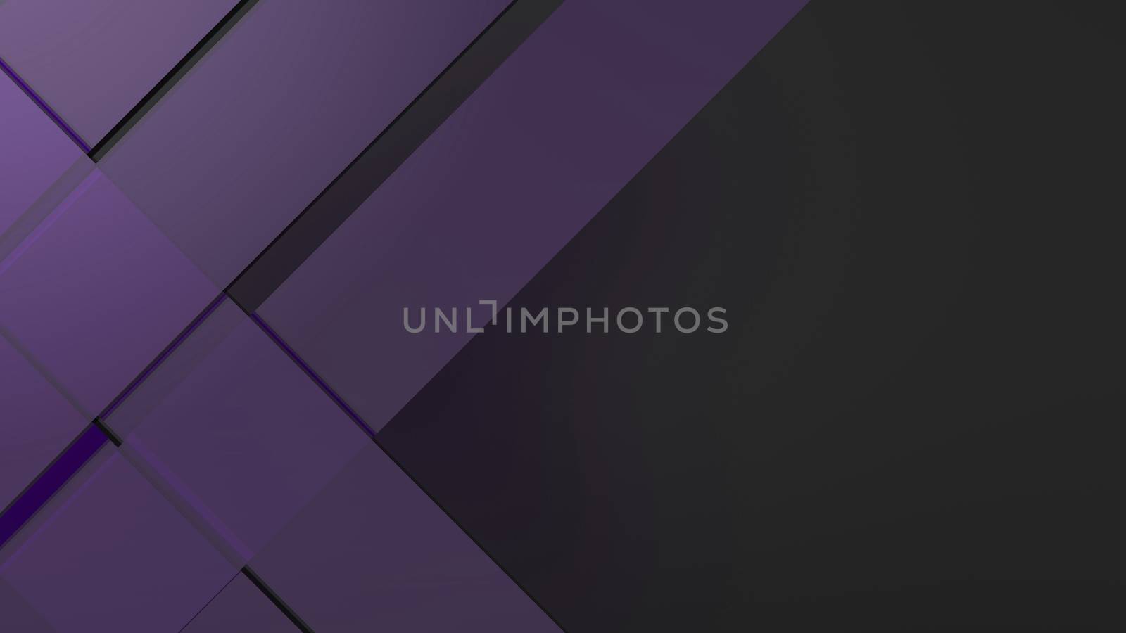 Diagonal violet dynamic stripes on black background. Modern abstract 3d render background with lines and dark shadows