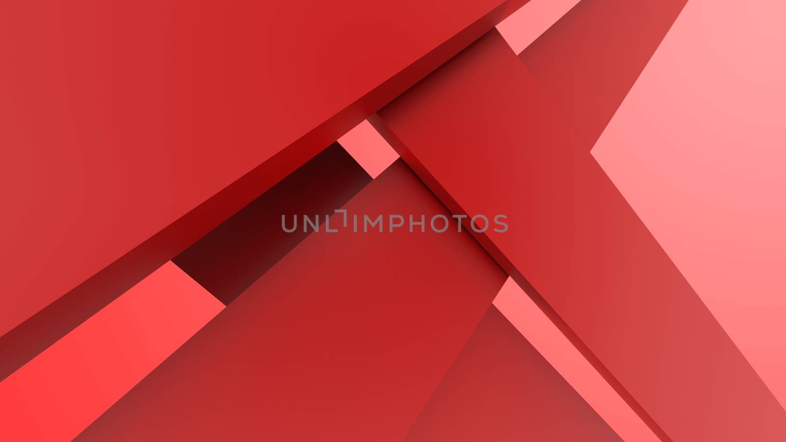 Diagonal red dynamic stripes on color background. Modern abstract 3d render background with lines and dark shadows