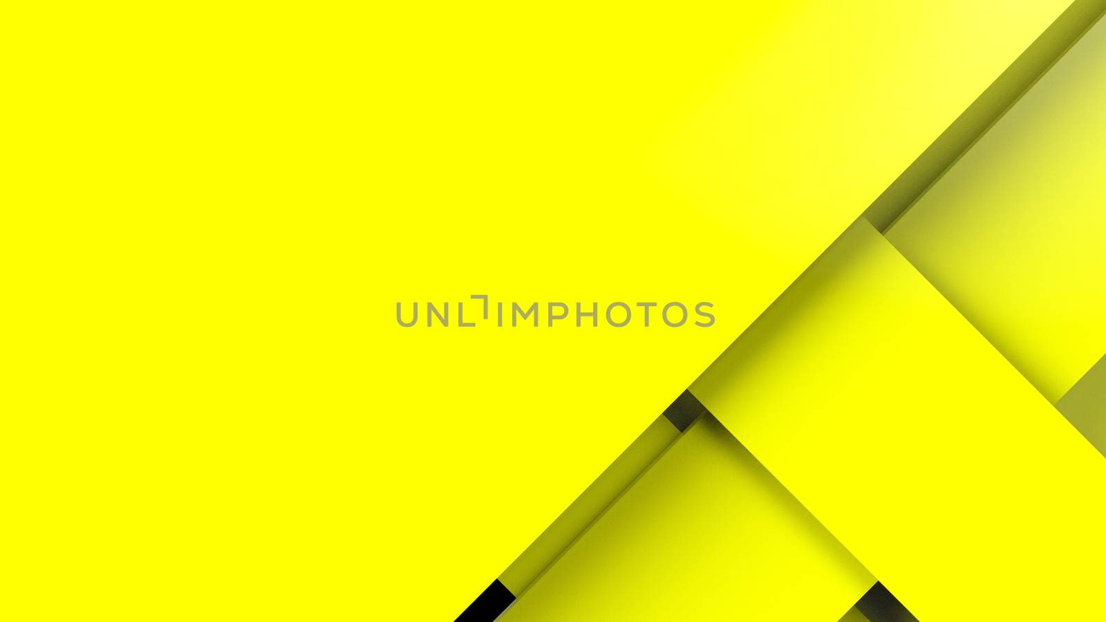 Diagonal yellow dynamic stripes on color background. Modern abstract 3d render background with lines and dark shadows