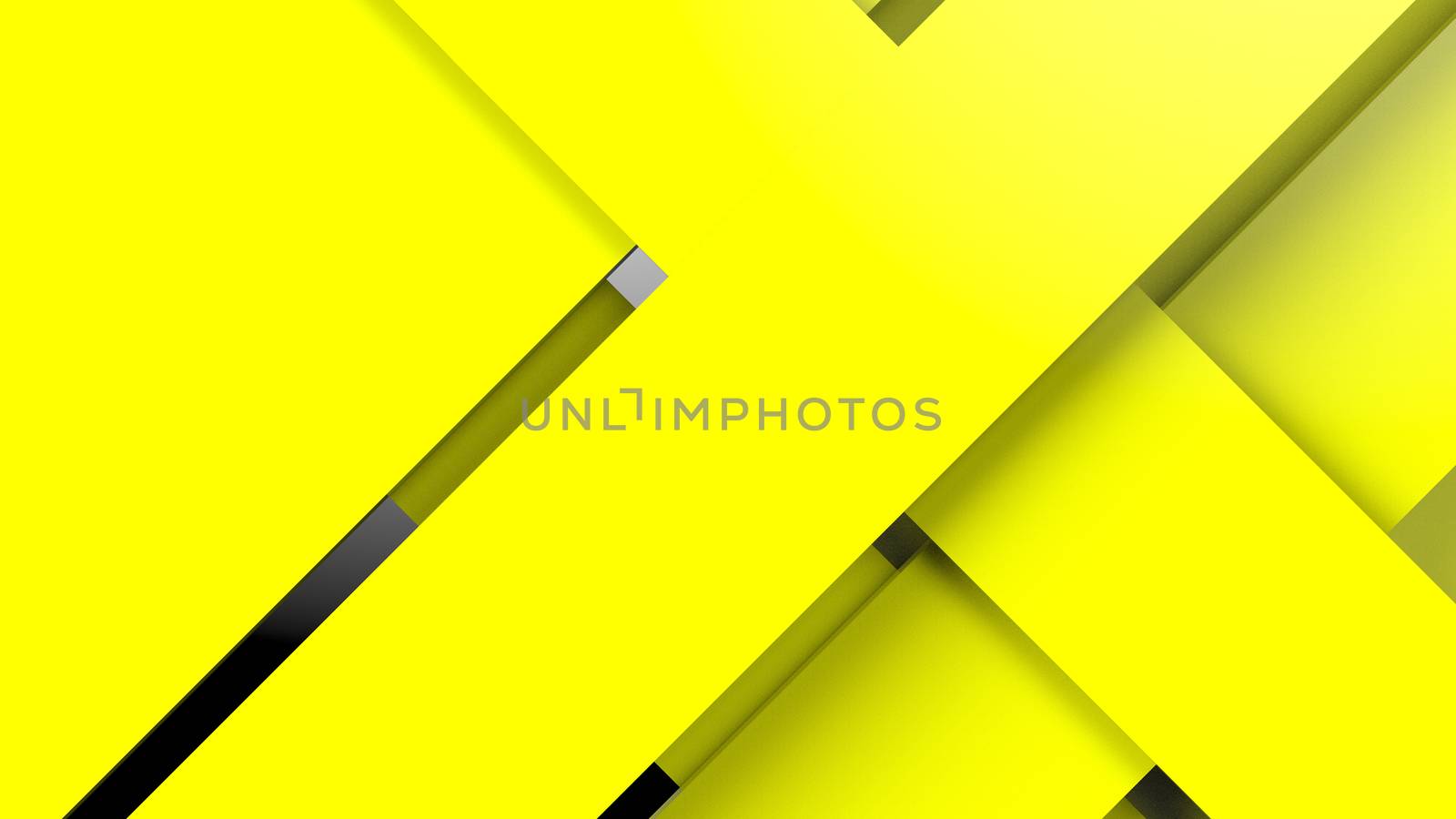 Diagonal yellow dynamic stripes on color background. Modern abstract 3d render background with lines and dark shadows