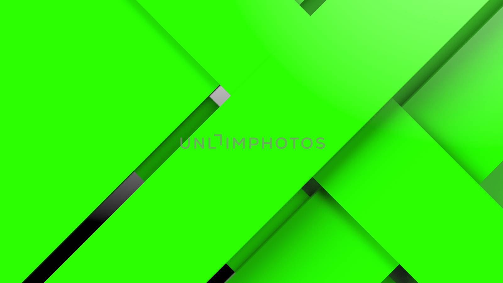 Diagonal green dynamic stripes on black background. Modern abstract background with lines and shadows