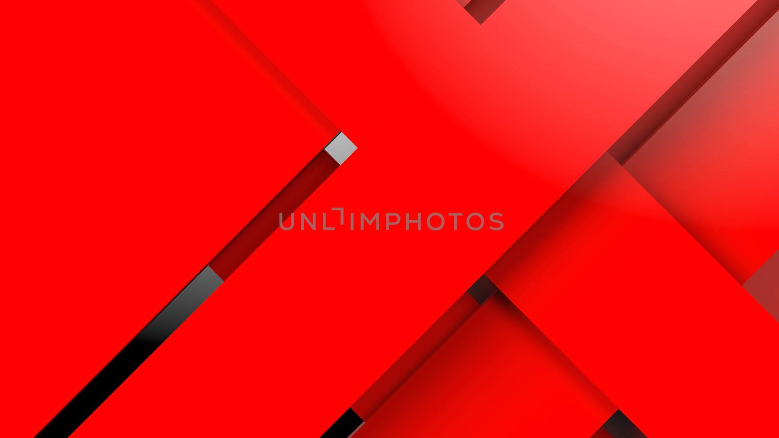 Diagonal red dynamic stripes on color background. Modern abstract 3d render background with lines and dark shadows