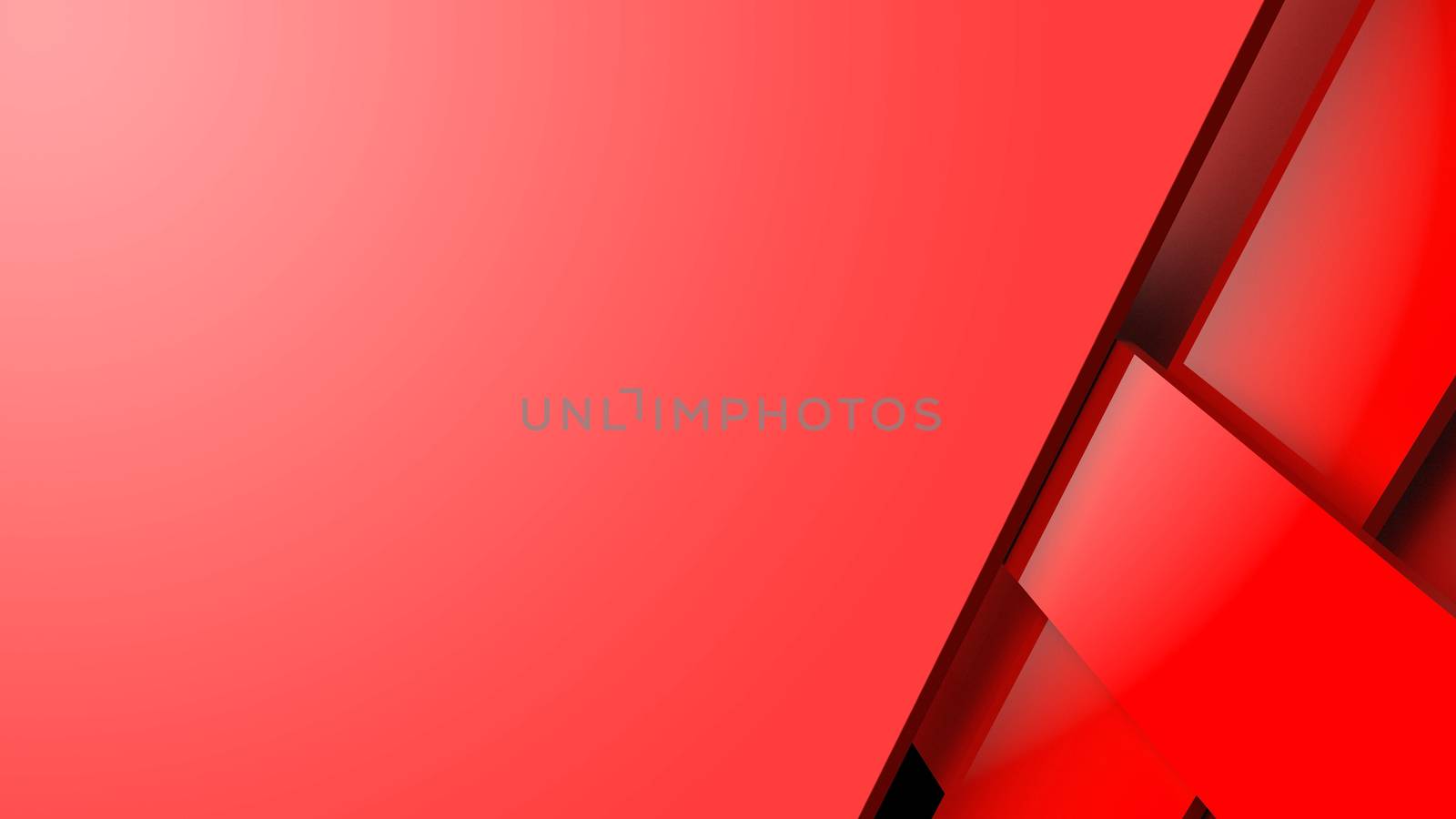 Diagonal red dynamic stripes on color background. Modern abstract 3d render background with lines and dark shadows