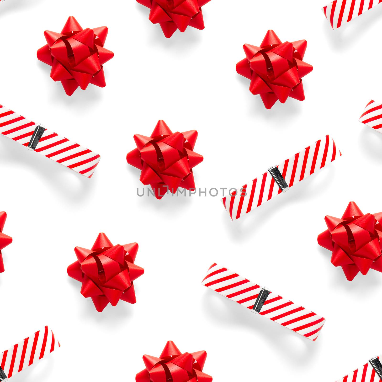 Seamless regular creative Christmas pattern with New Year decorations. xmas Modern Seamless pattern made from christmas decorations. white background by PhotoTime