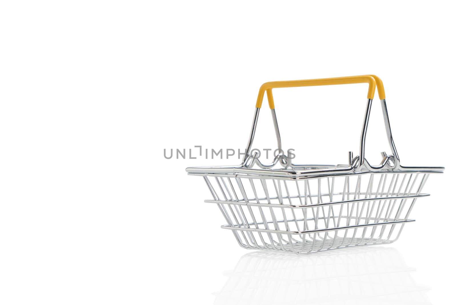Shopping basket on isolated white background