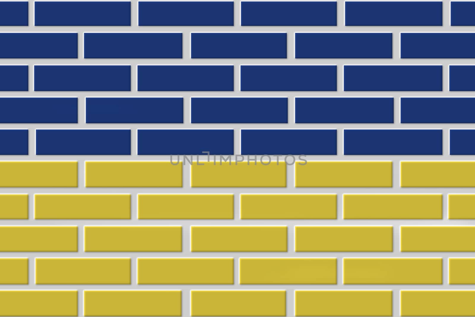 Ukraine painted flag. Patriotic brick flag illustration background. National flag of Ukraine