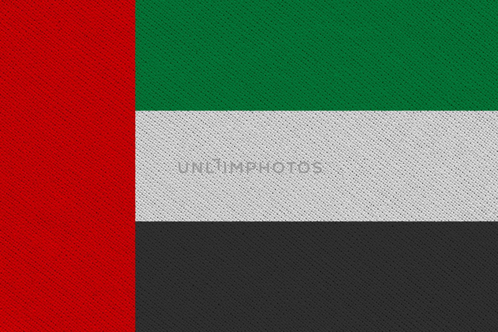 United arab fabric flag. Patriotic background. National flag of United arab