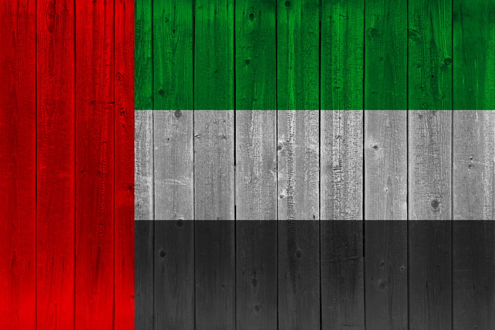 united arab flag painted on old wood plank by Visual-Content