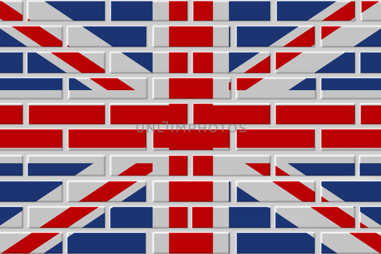 United Kingdom painted flag. Patriotic brick flag illustration background. National flag of United Kingdom
