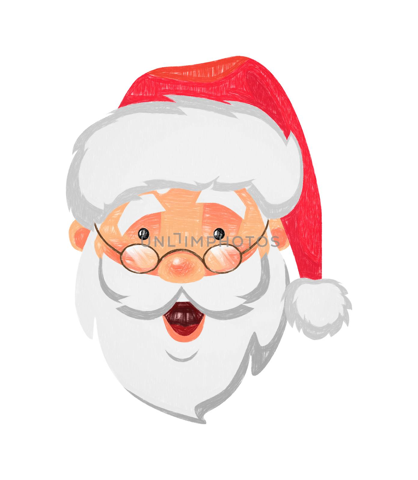 Santa Claus icon. Face of Santa Claus in red hat illustration