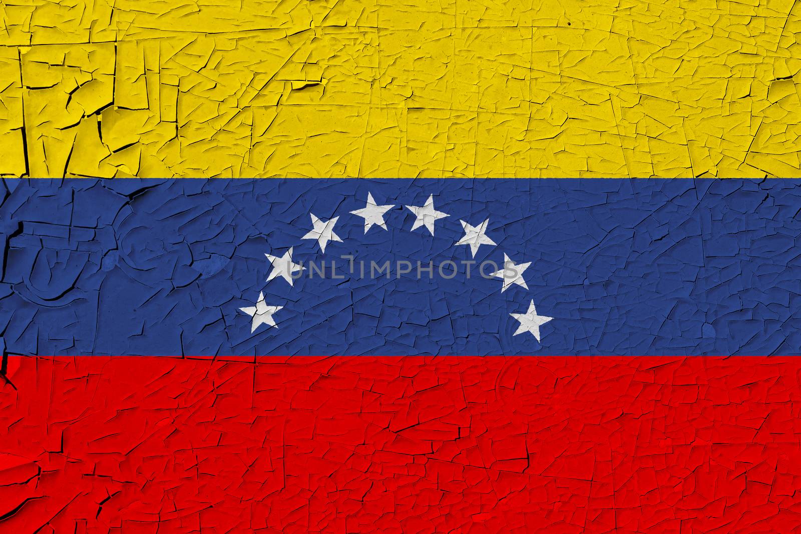 Venezuela painted flag. Patriotic old grunge background. National flag of Venezuela
