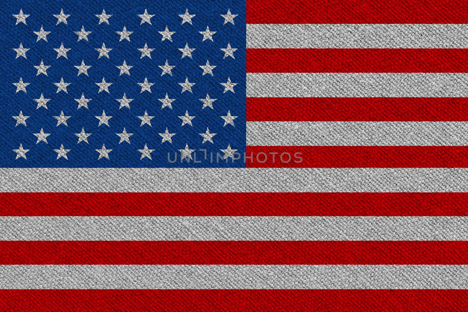 United States of America fabric flag. Patriotic background. National flag of United States of America