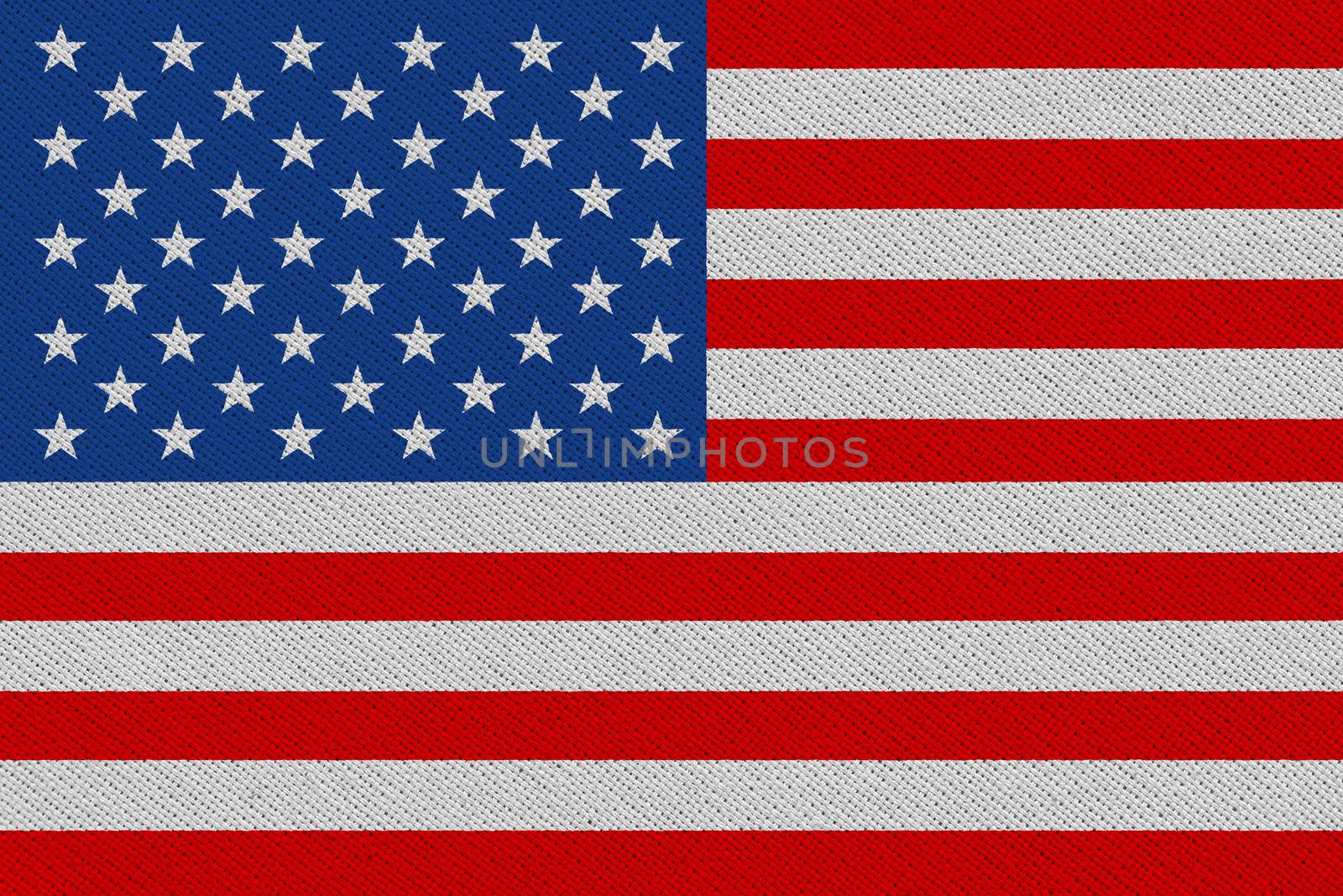 United States of America fabric flag. Patriotic background. National flag of United States of America