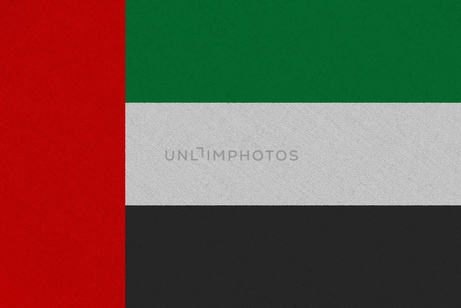 United arab fabric flag. Patriotic background. National flag of United arab