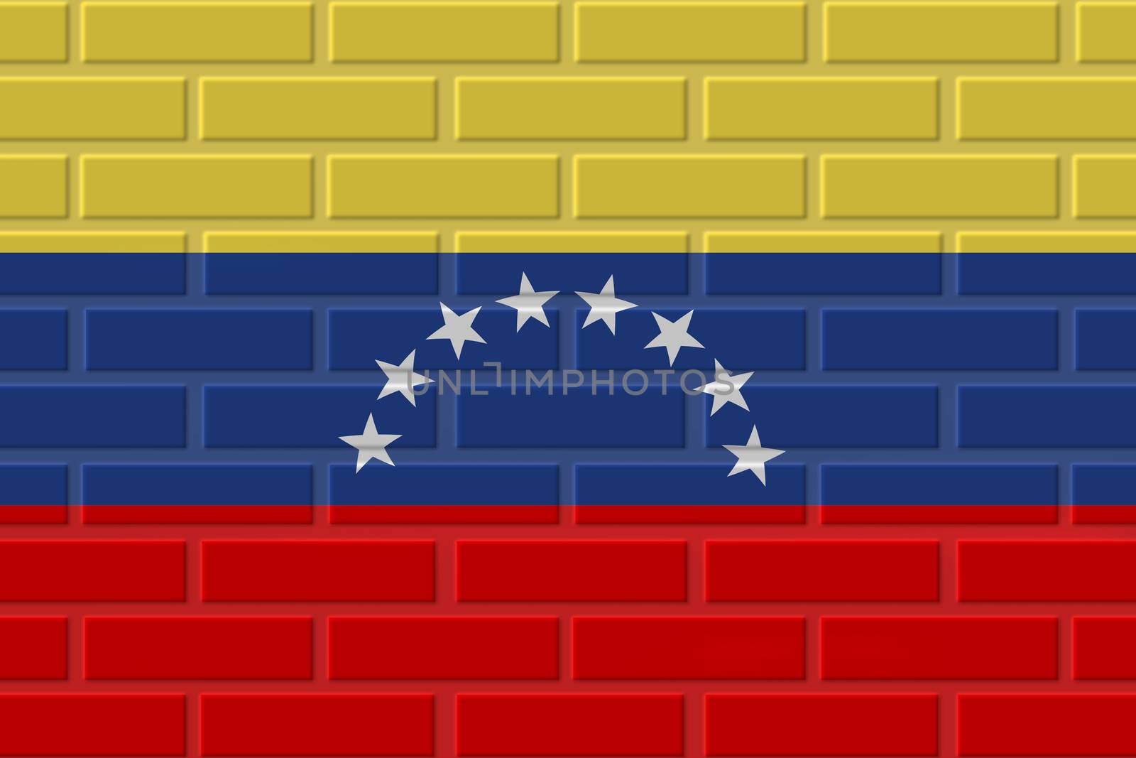 Venezuela painted flag. Patriotic brick flag illustration background. National flag of Venezuela