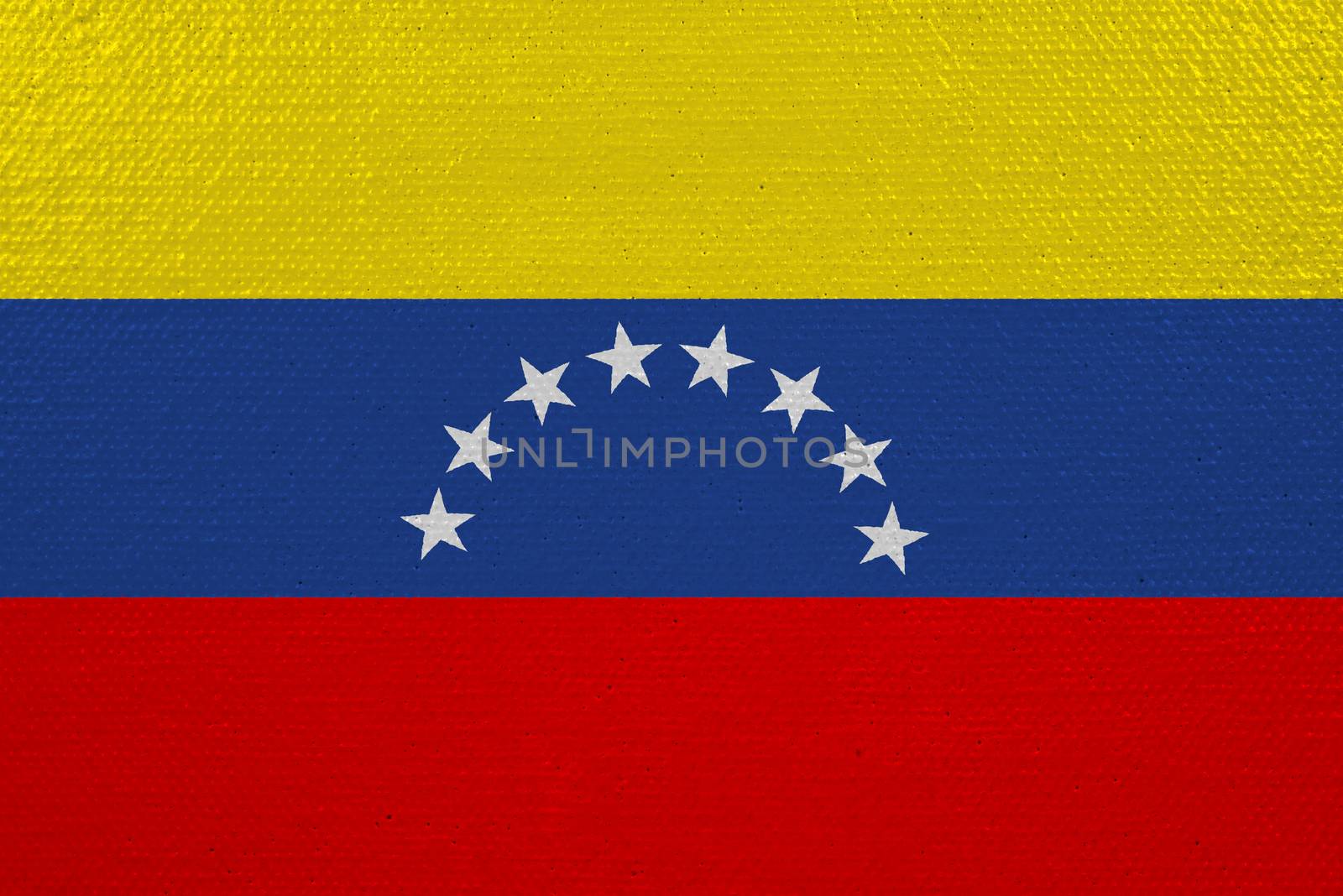 Venezuela flag on canvas. Patriotic background. National flag of Venezuela