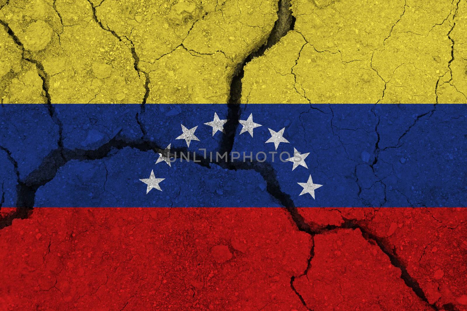 venezuela flag on the cracked earth by Visual-Content