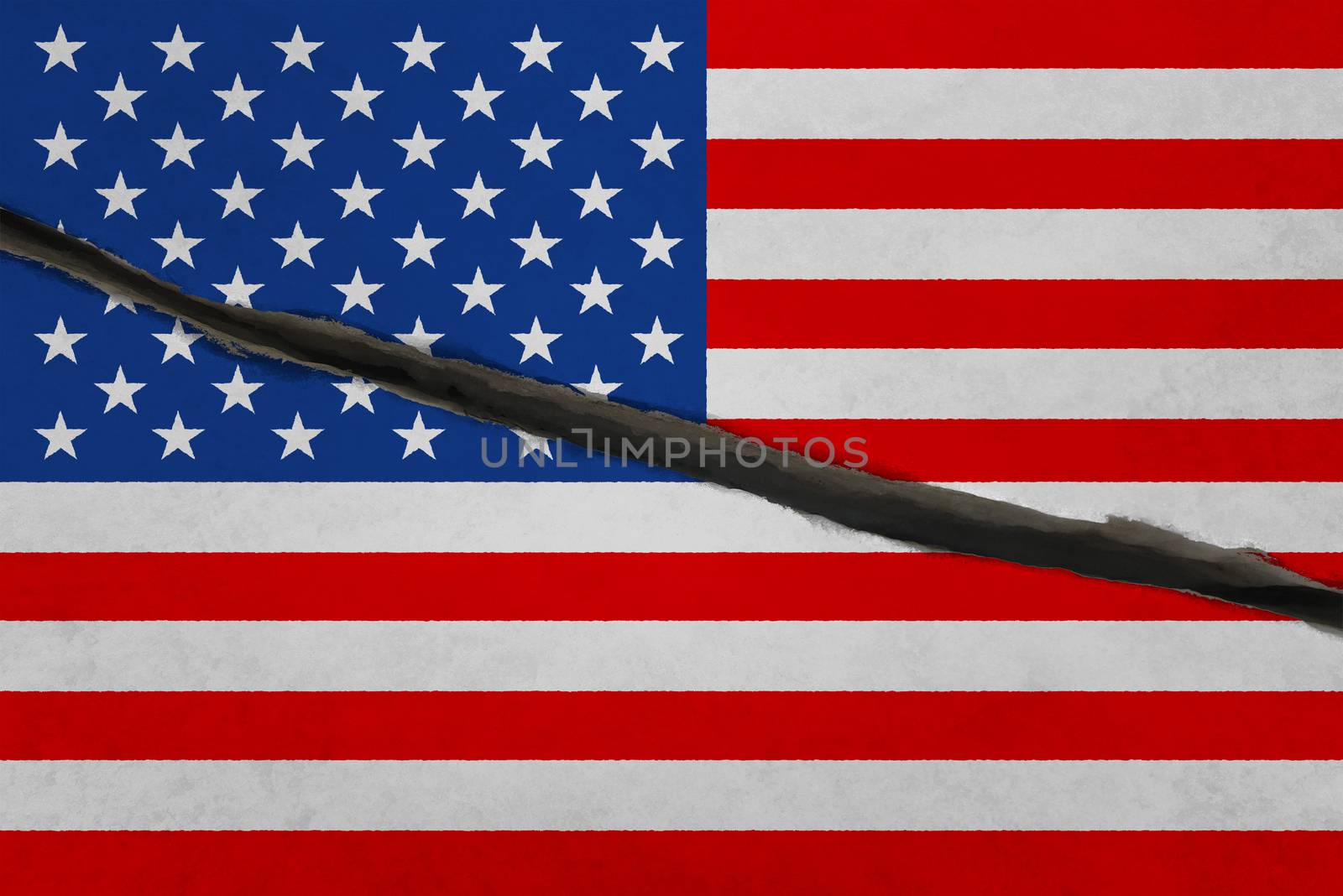 United States flag cracked by Visual-Content