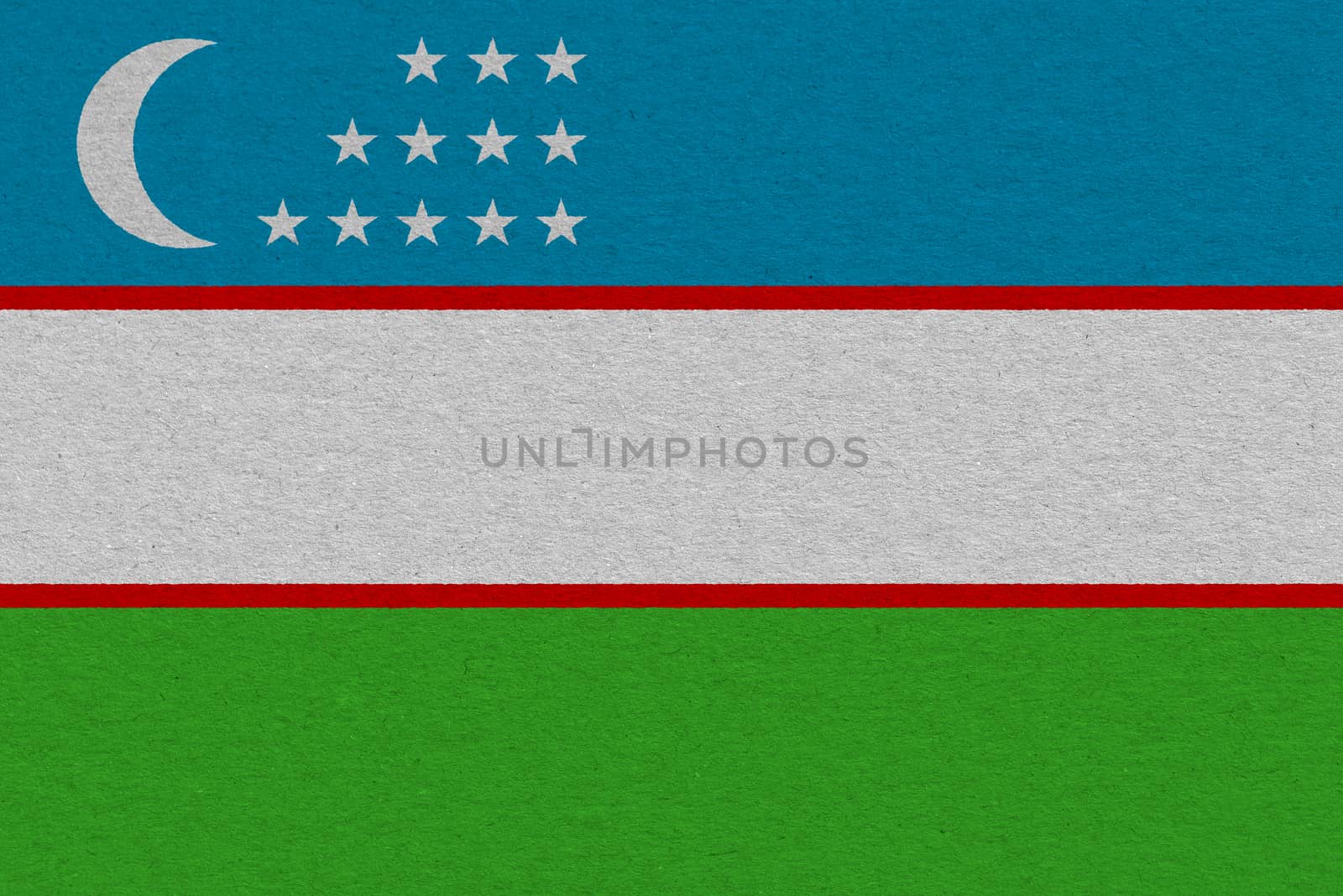 Uzbekistan flag painted on paper by Visual-Content