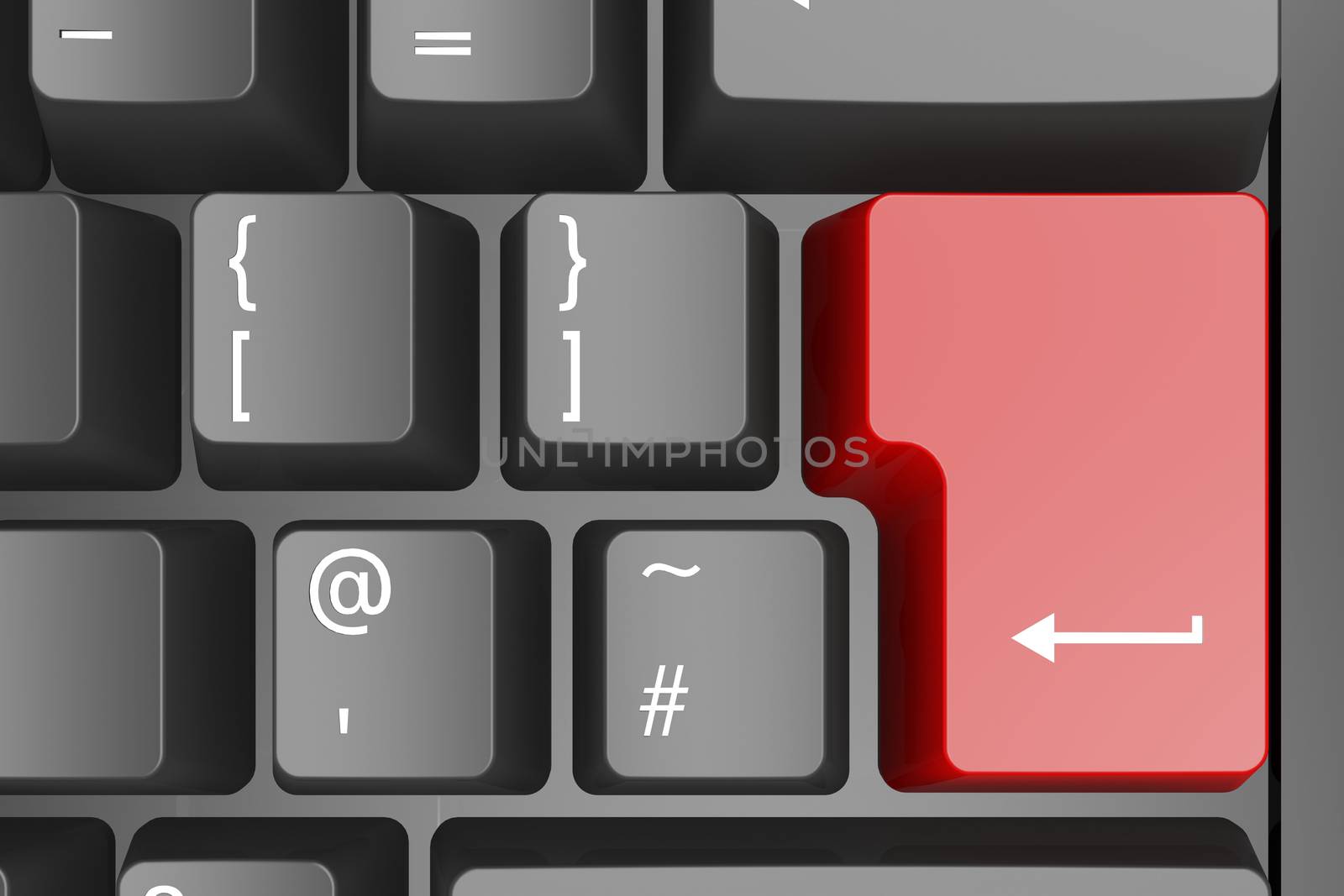 Red blank button on keyboard by tang90246
