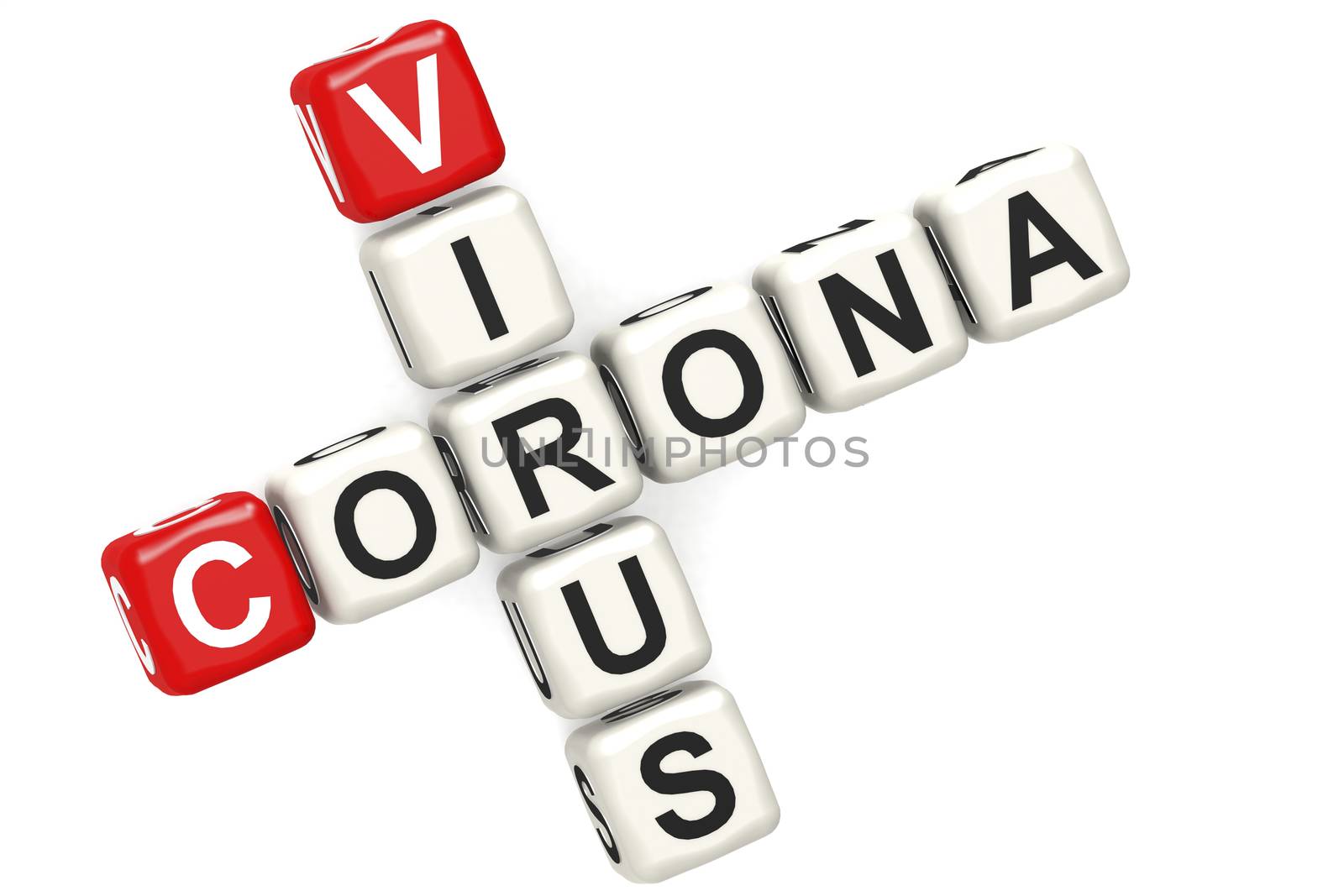 Corona virus cube crossword on white background by tang90246