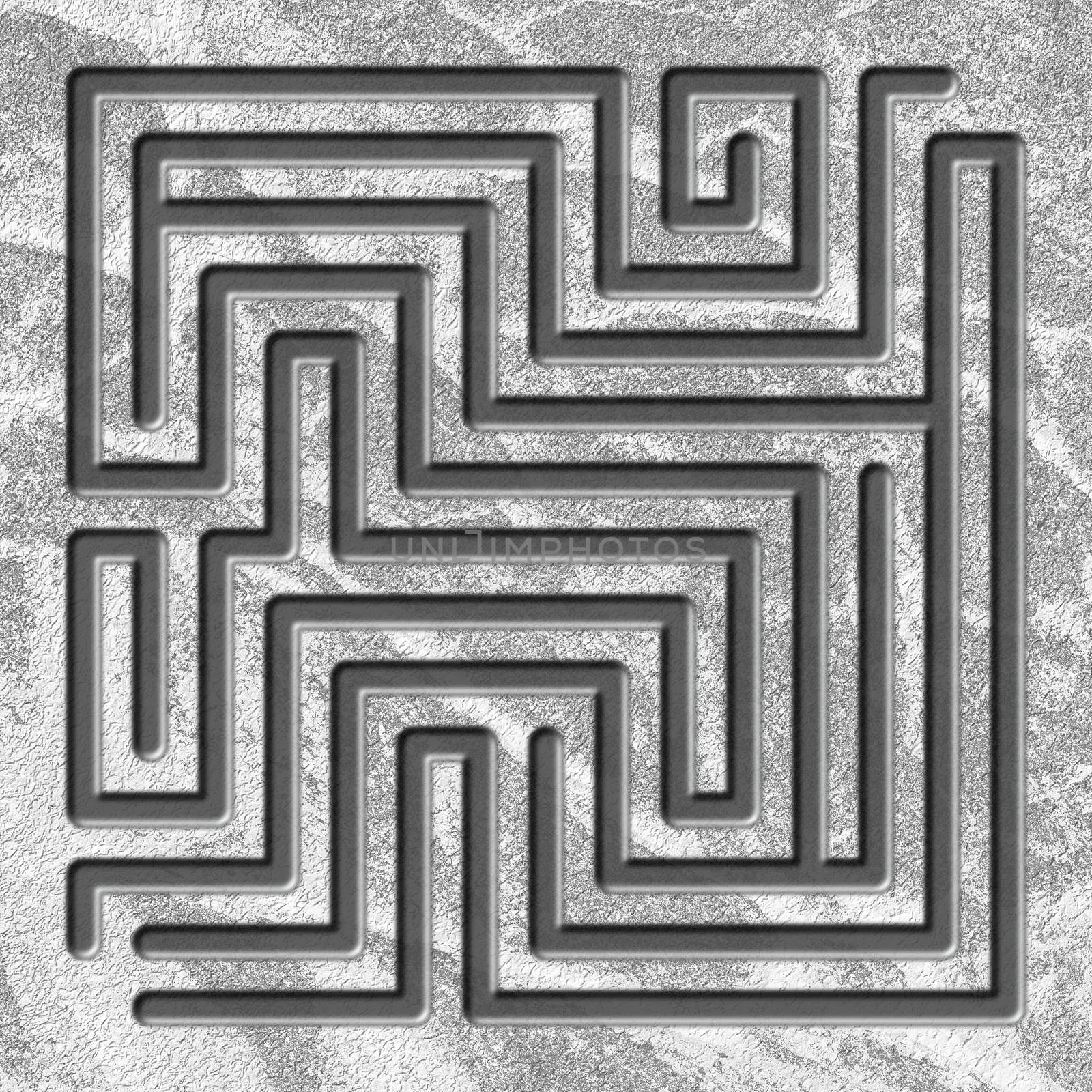Maze 3d illustration. Labyrinth game for kids