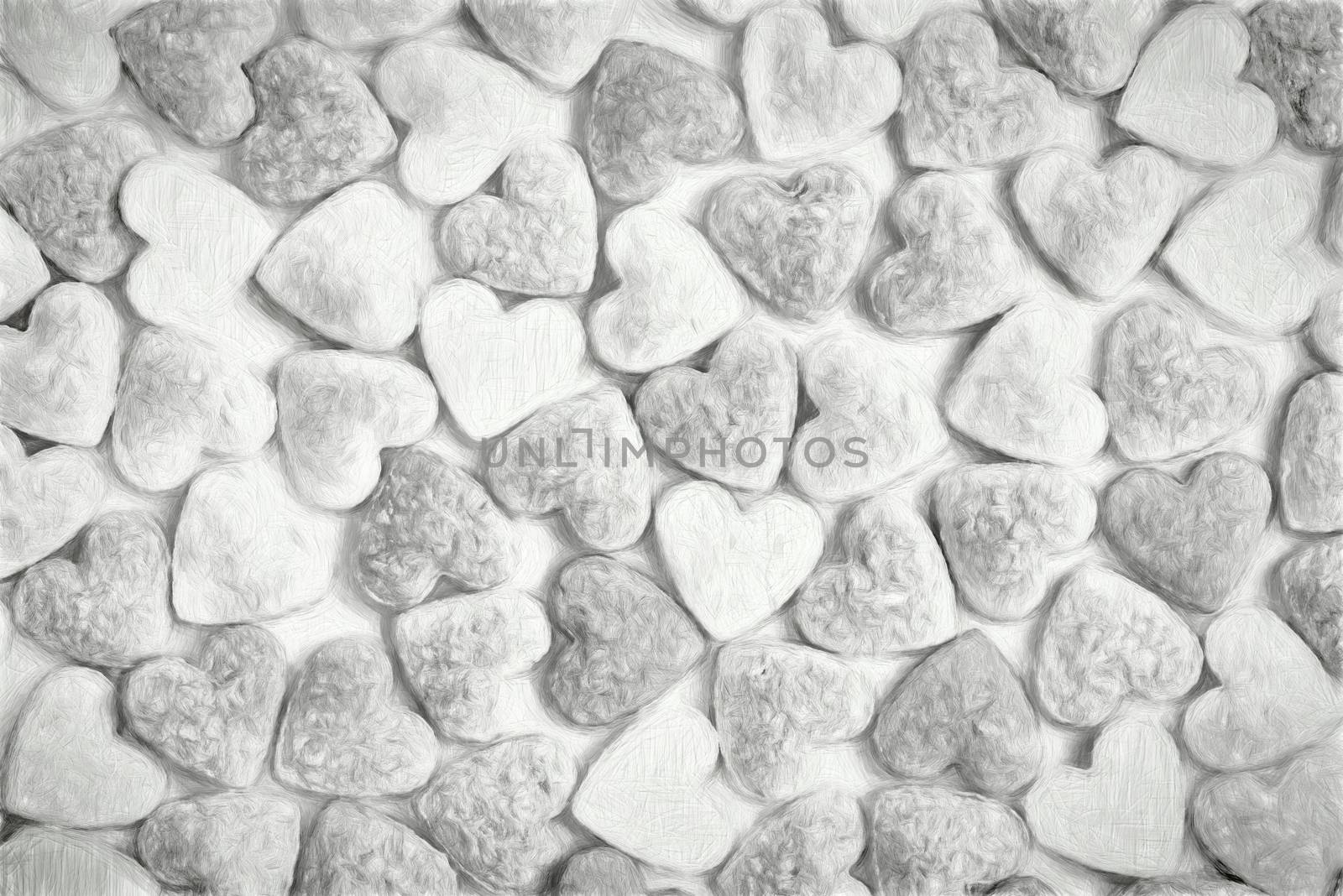 Valentines day background with heart. Black and white