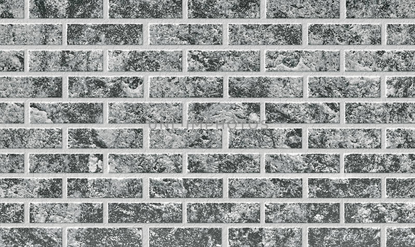 Brick wall illustration. Black and white textured background. Pattern of decorative wall surface