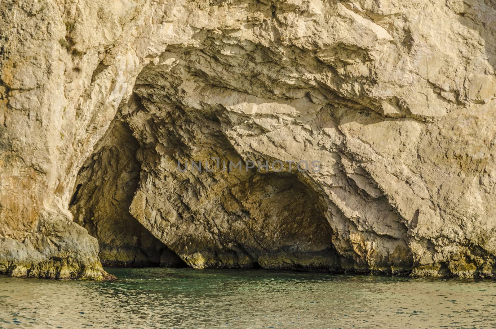 Entrance of Maritime Cave in the ionic sea zakynthos island