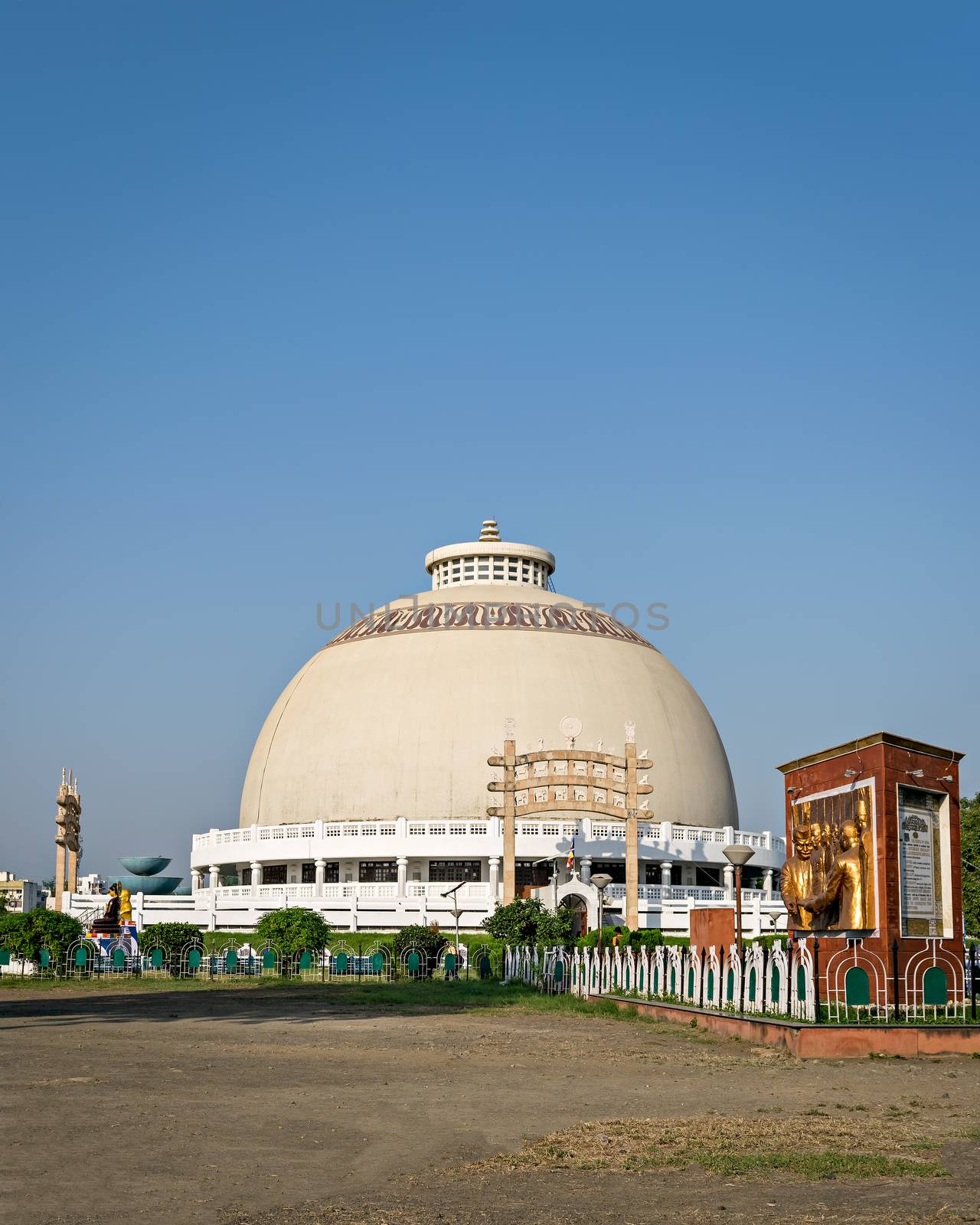 Dome of Deekshabhoomi with clear sky background in Nagpur, India. by lalam