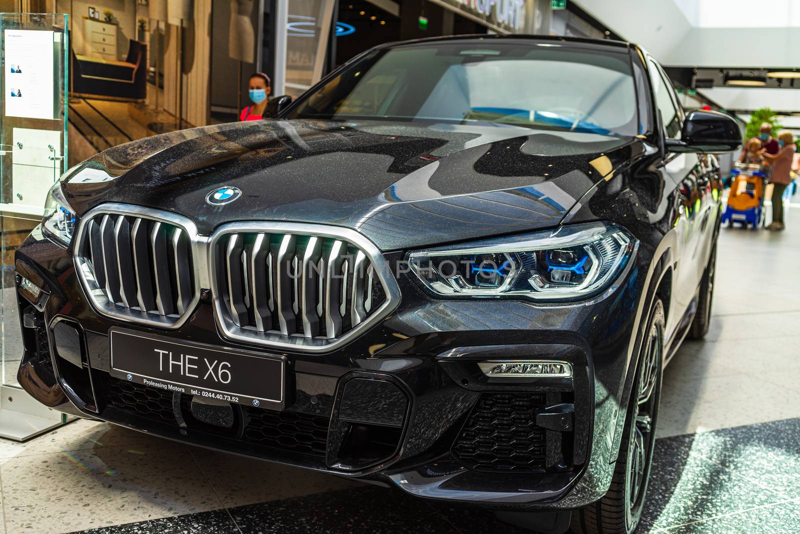 The new modern luxury BMW X6 in showroom. Bucharest, Romania, 20 by vladispas