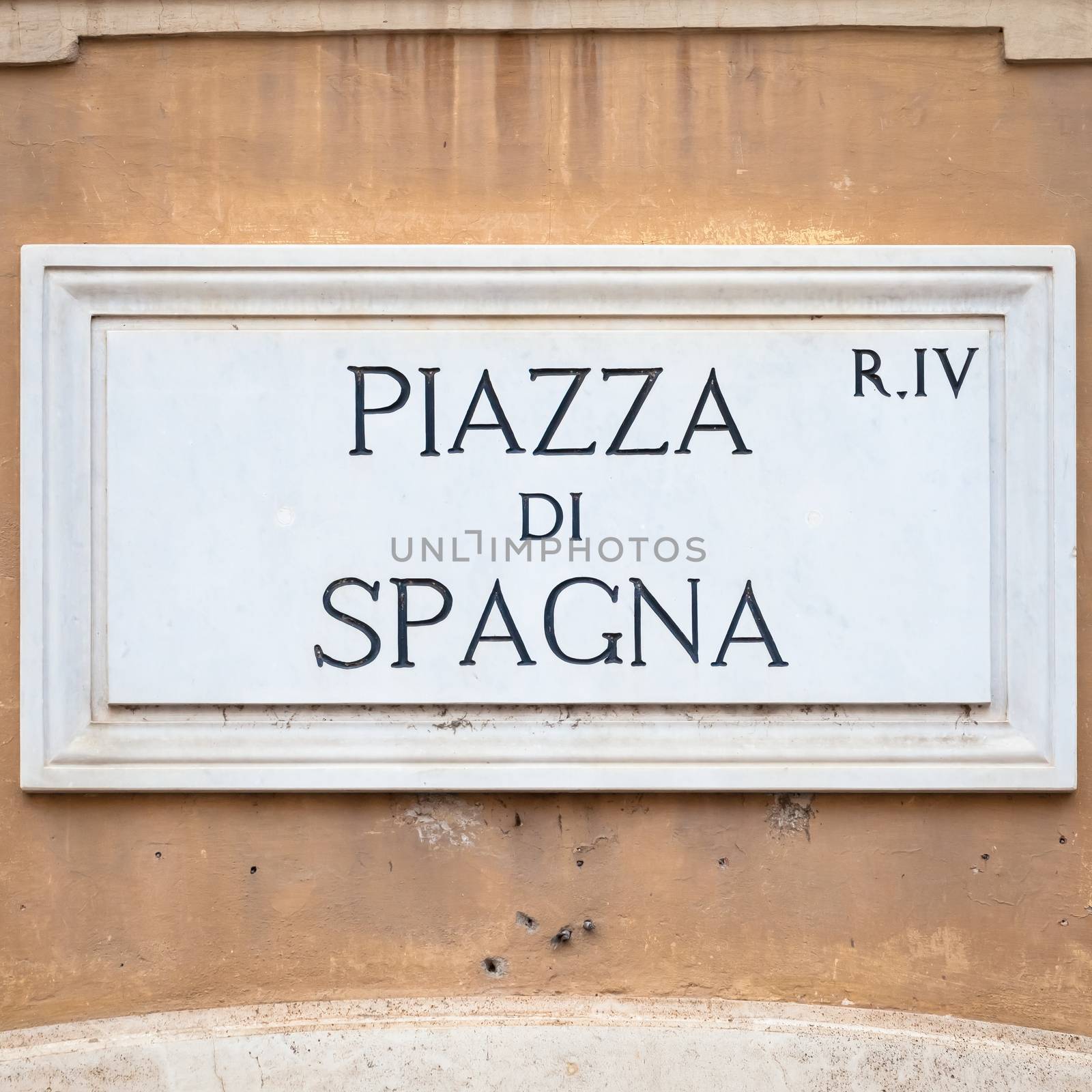 Street sign: Piazza di Spagna (Spain Square) in Rome by Perseomedusa