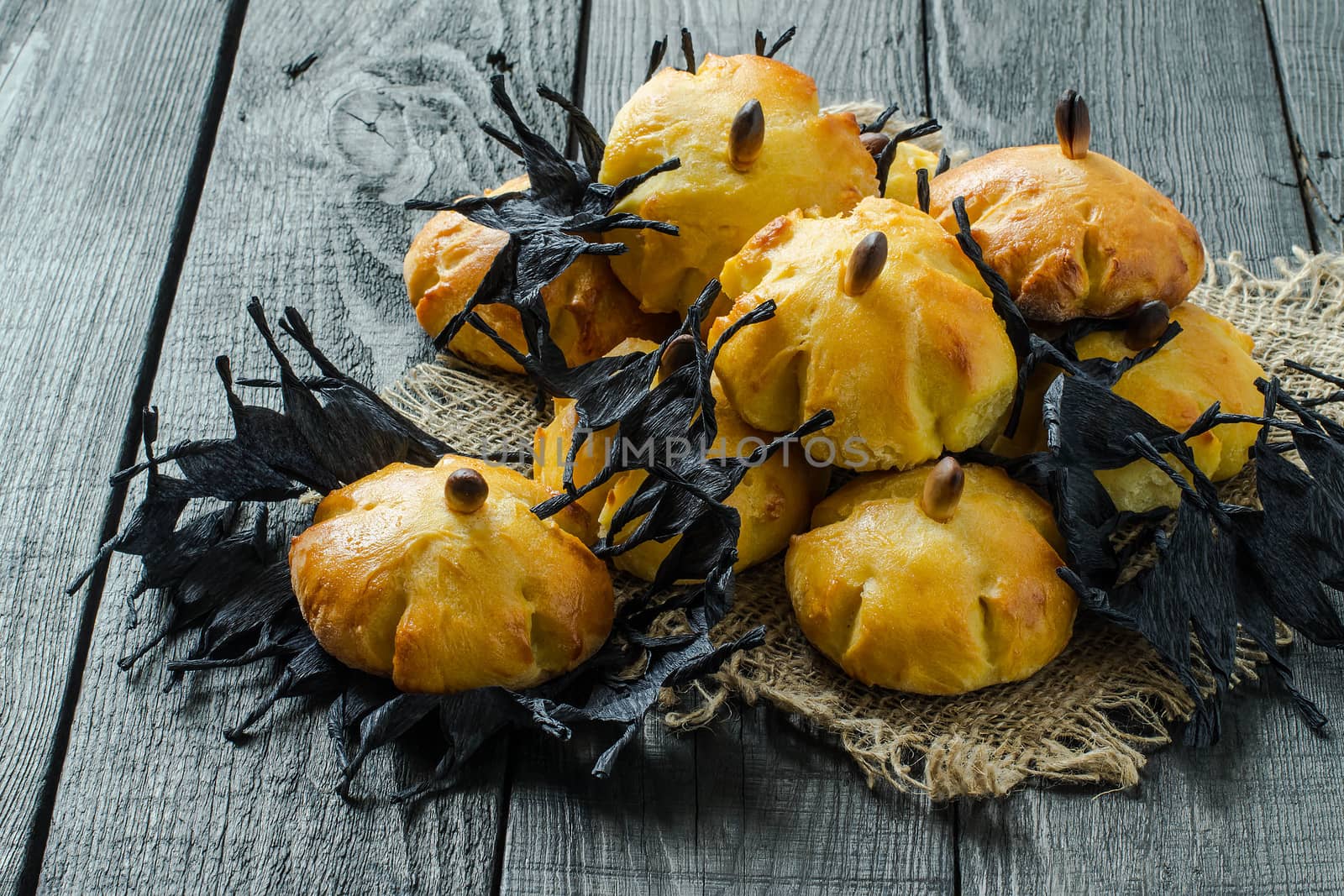 Homemade sweet pumpkin buns for Halloween  by 13-Smile