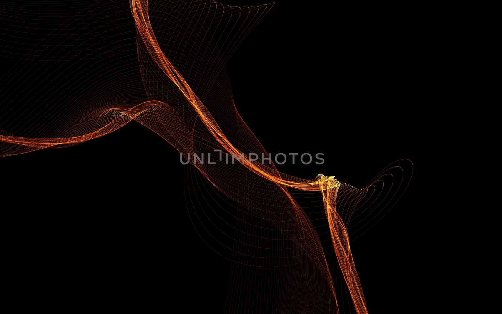 Dark abstract background with a glowing abstract waves by teerawit