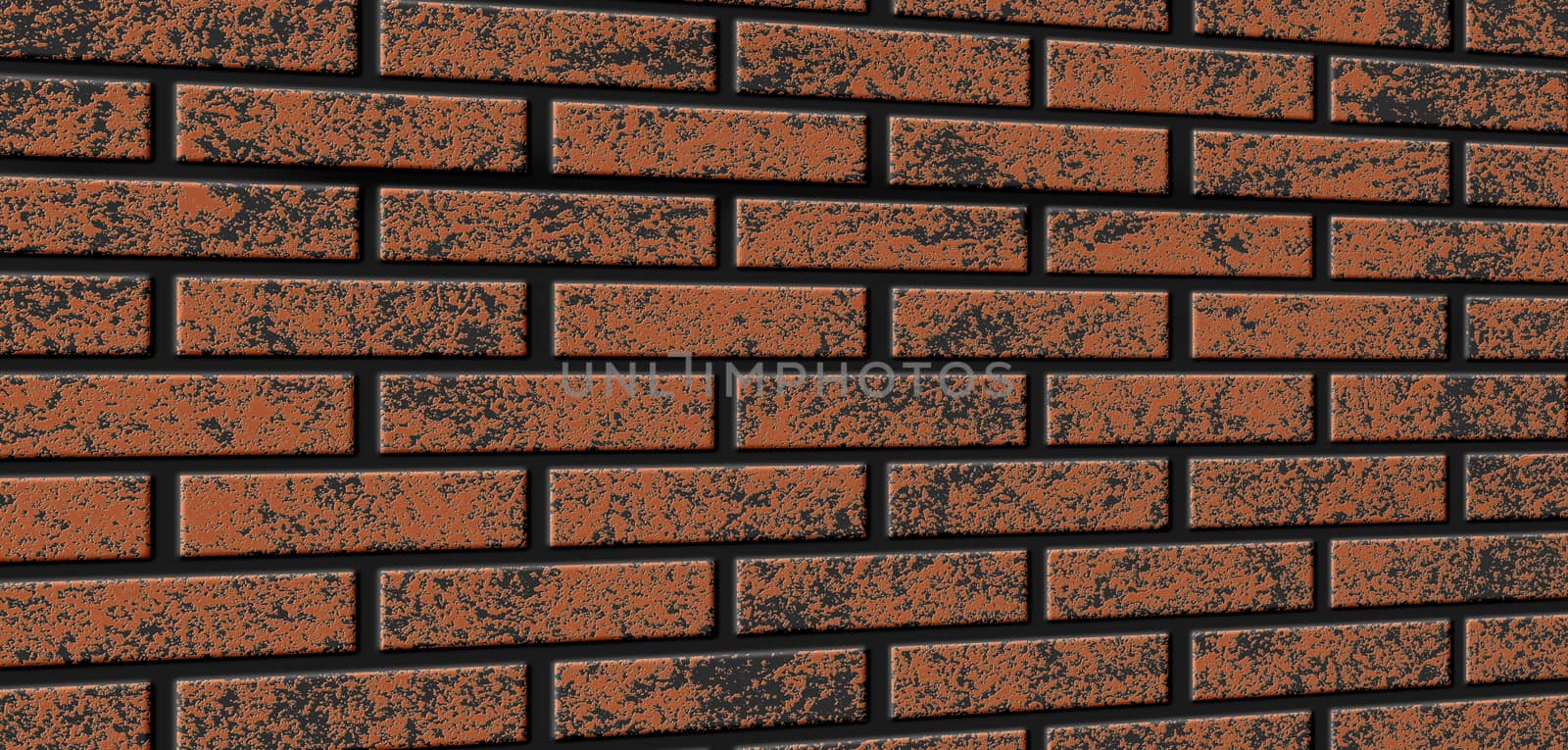Brick wall perspective illustration. Red textured background. Pattern of decorative wall surface