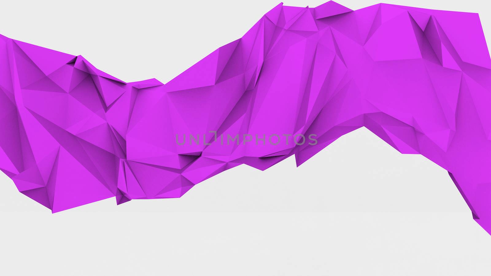 Geometric shape triangular violet wave wake abstract modern vector white background, 3d render, polygonal, rendering wallpaper