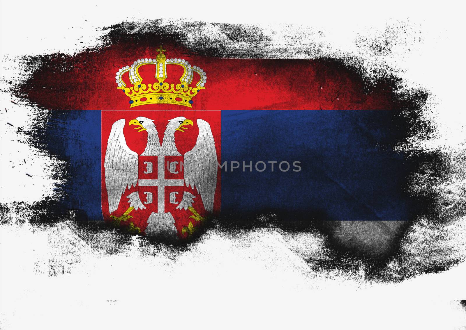 Serbia flag painted with brush by tang90246