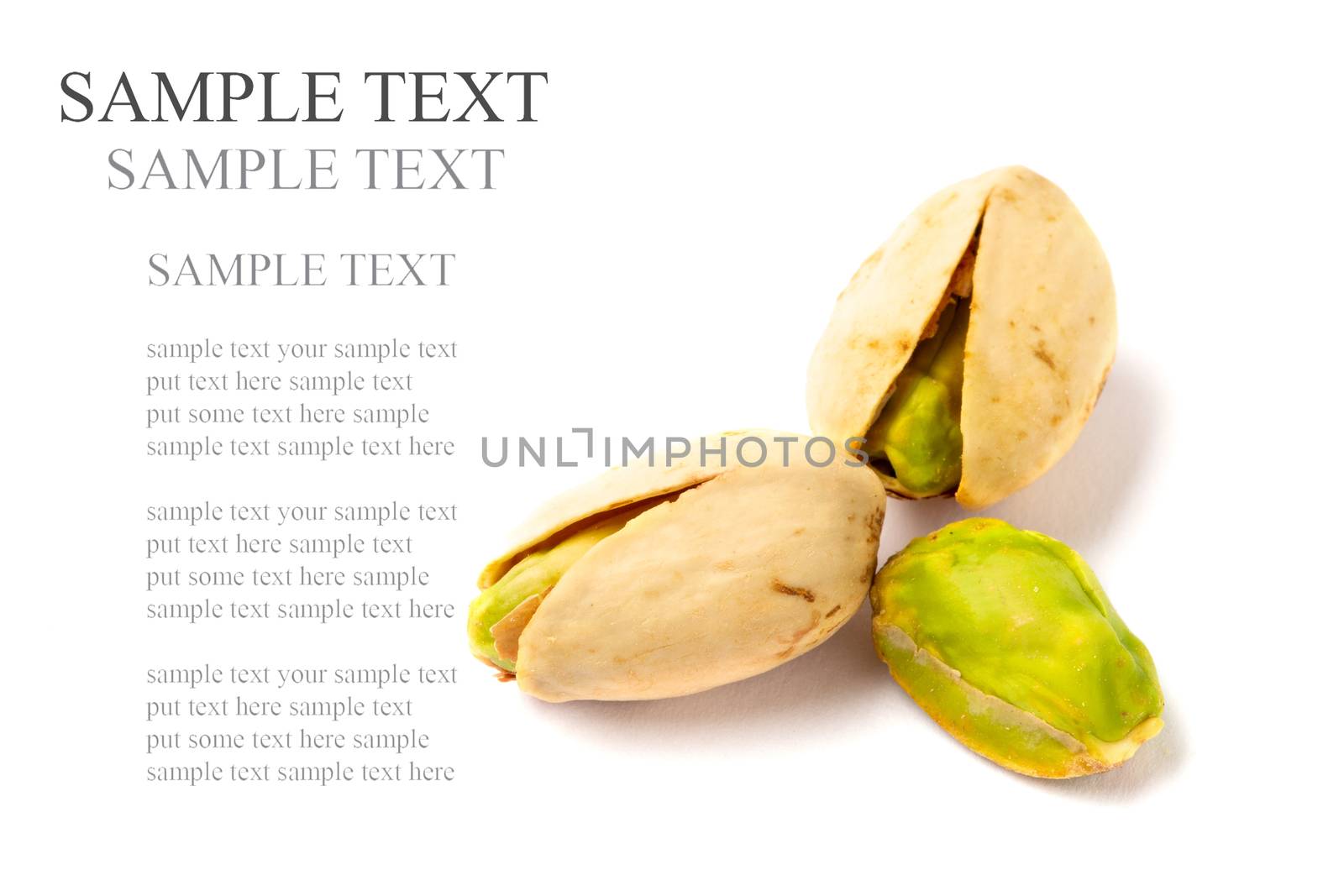 Pistachio nuts on a white background by 25ehaag6