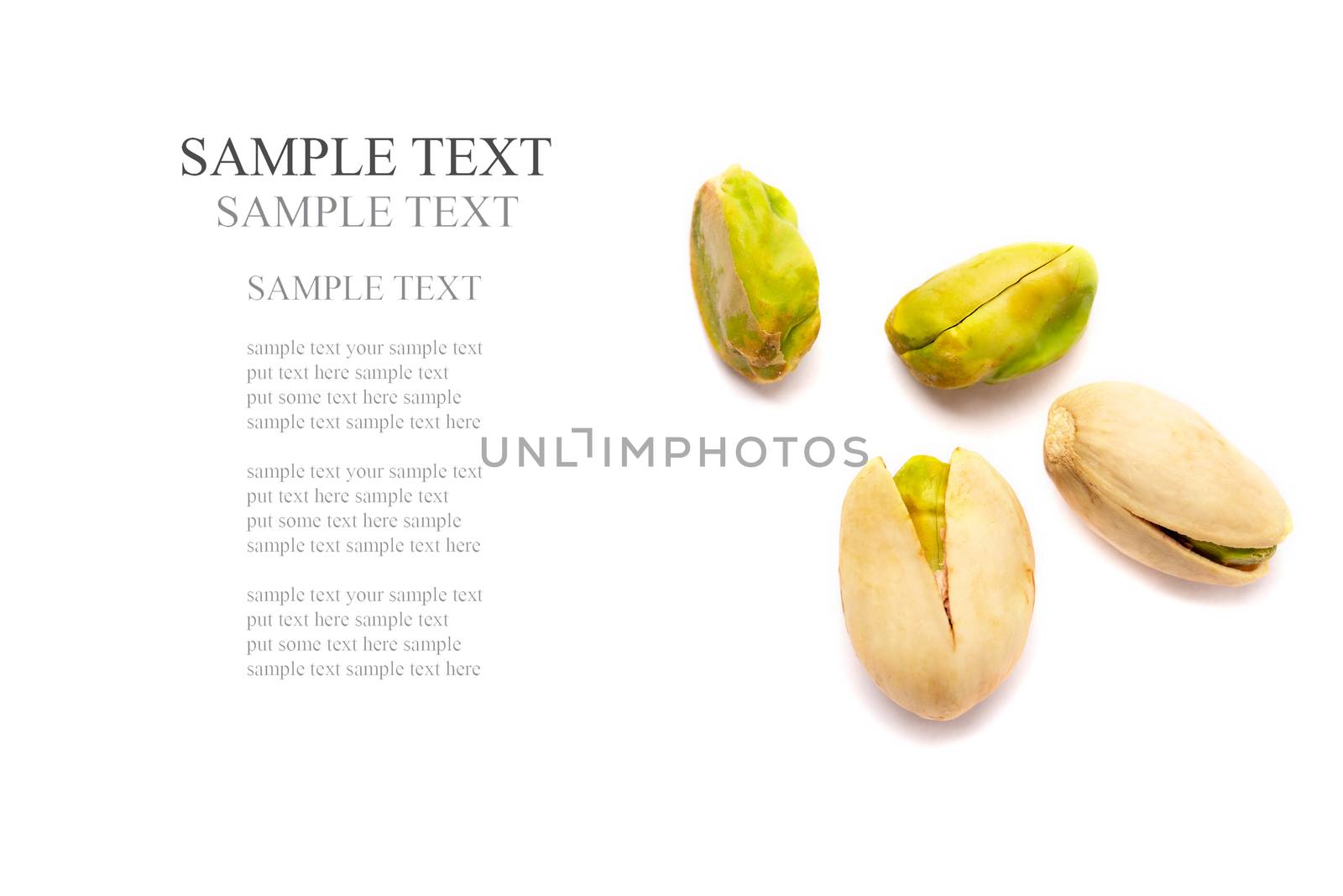 Pistachio nuts on a white background by 25ehaag6