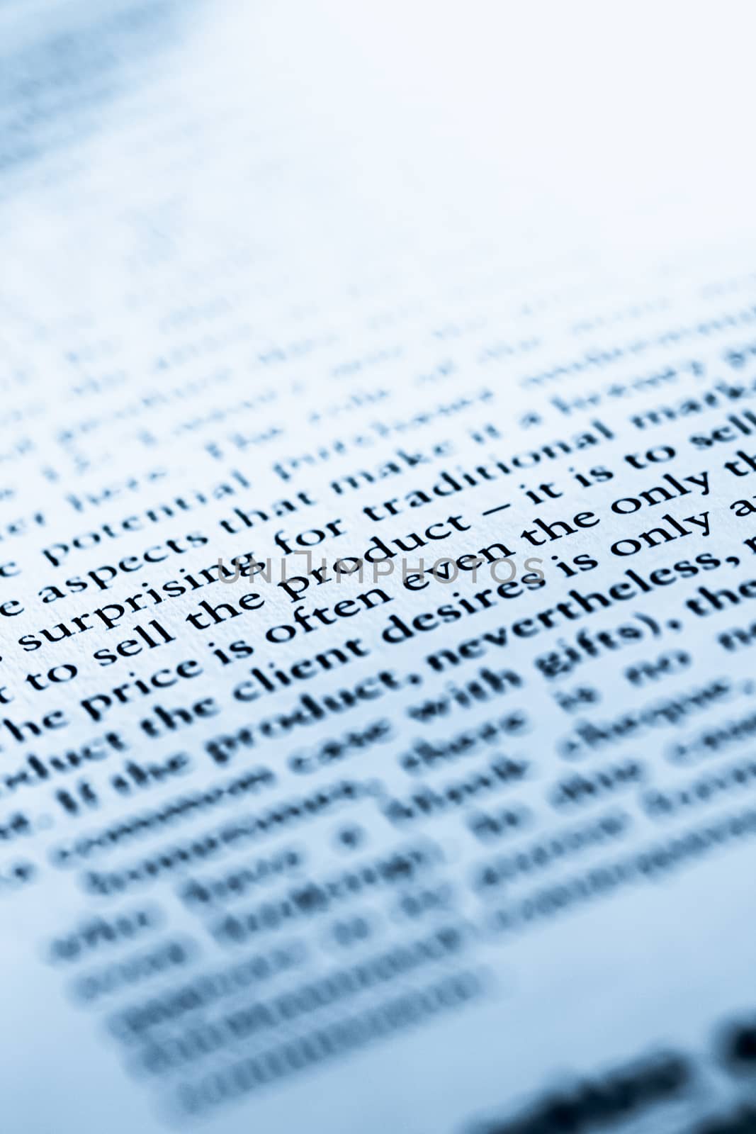 Blue toned macro closeup of an open book, education and study by Anneleven