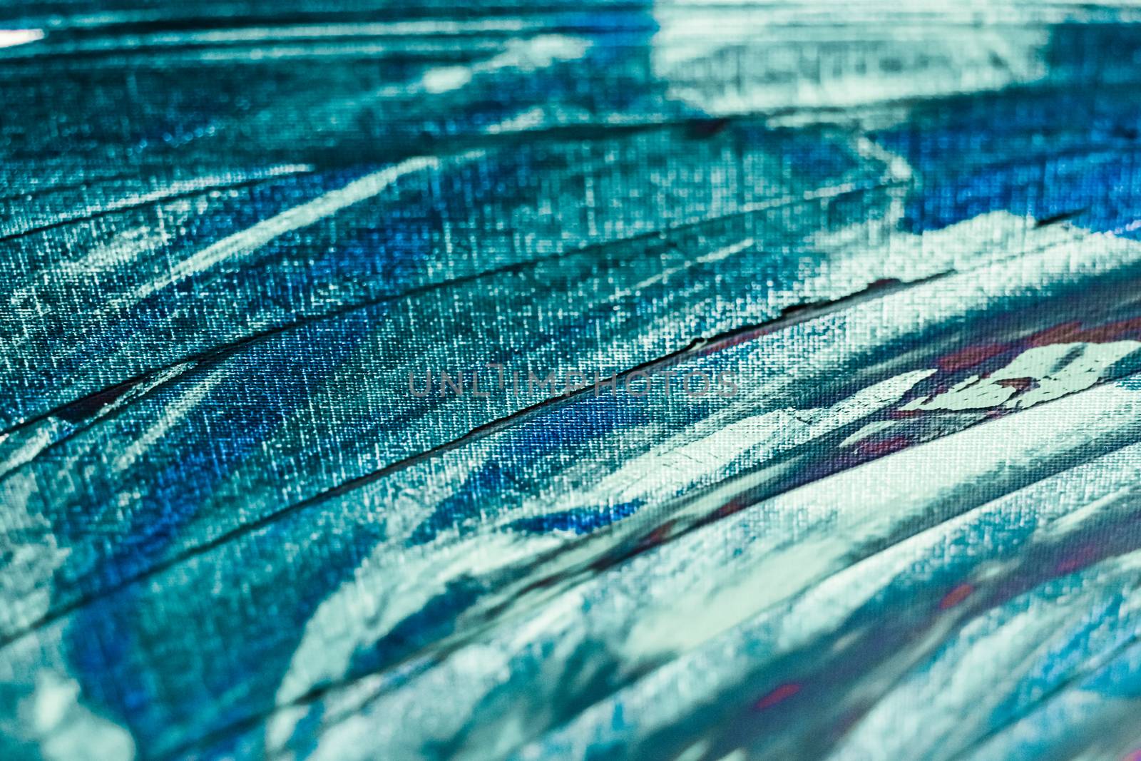 Turquoise abstract background, painting and art by Anneleven