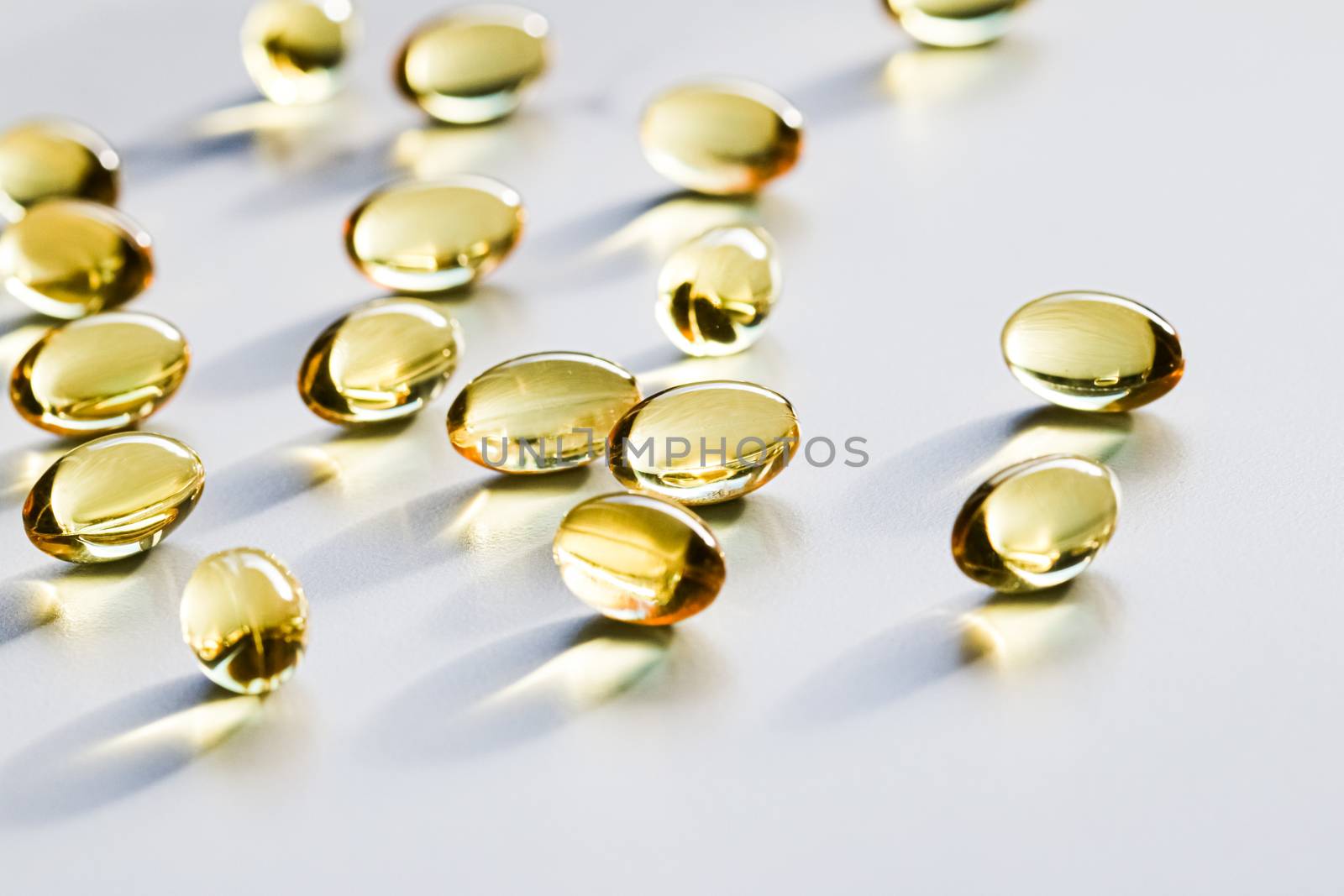 Omega 3 fish oil capsules for healthy diet nutrition, pharma bra by Anneleven