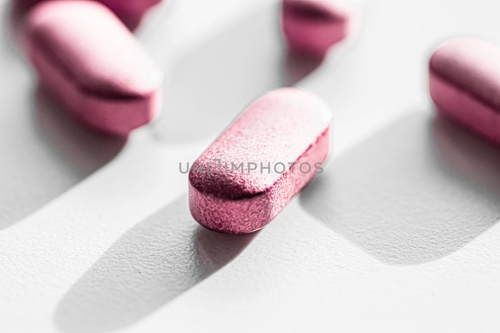 Pink pills as herbal medication, pharma brand store, probiotic d by Anneleven