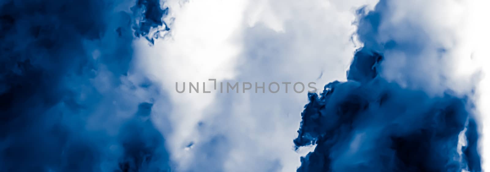 Minimalistic blue cloudy background as abstract backdrop, minimal design and artistic splashes