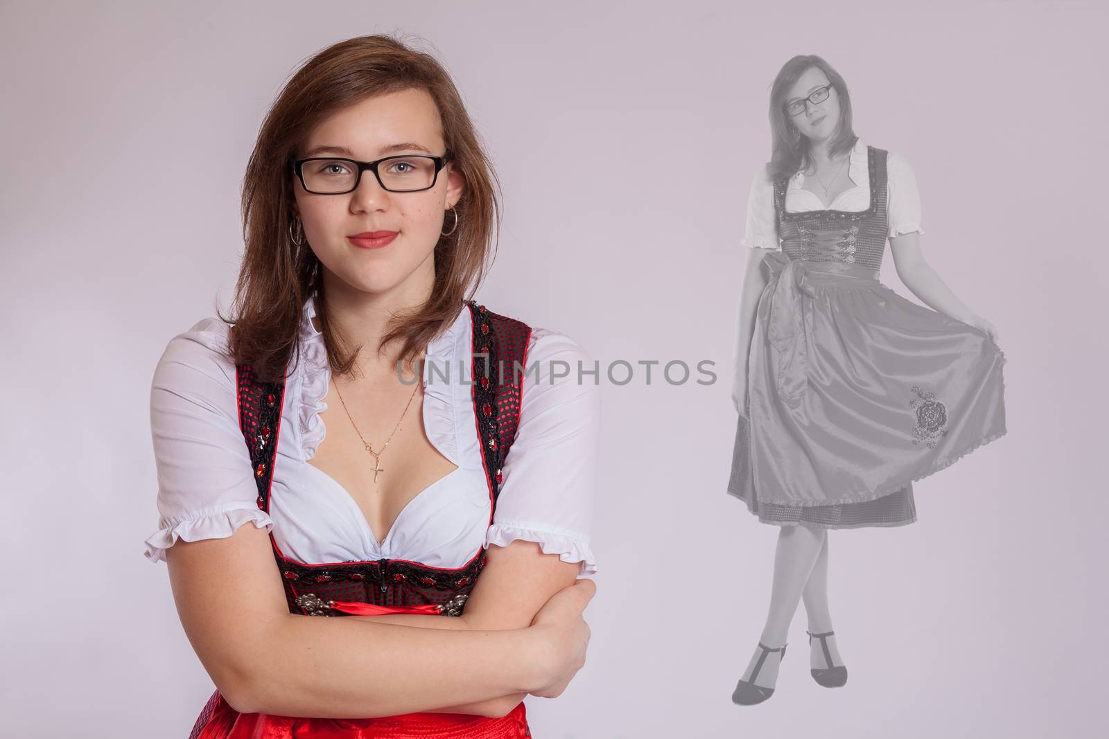 Young woman in Bavarian costume